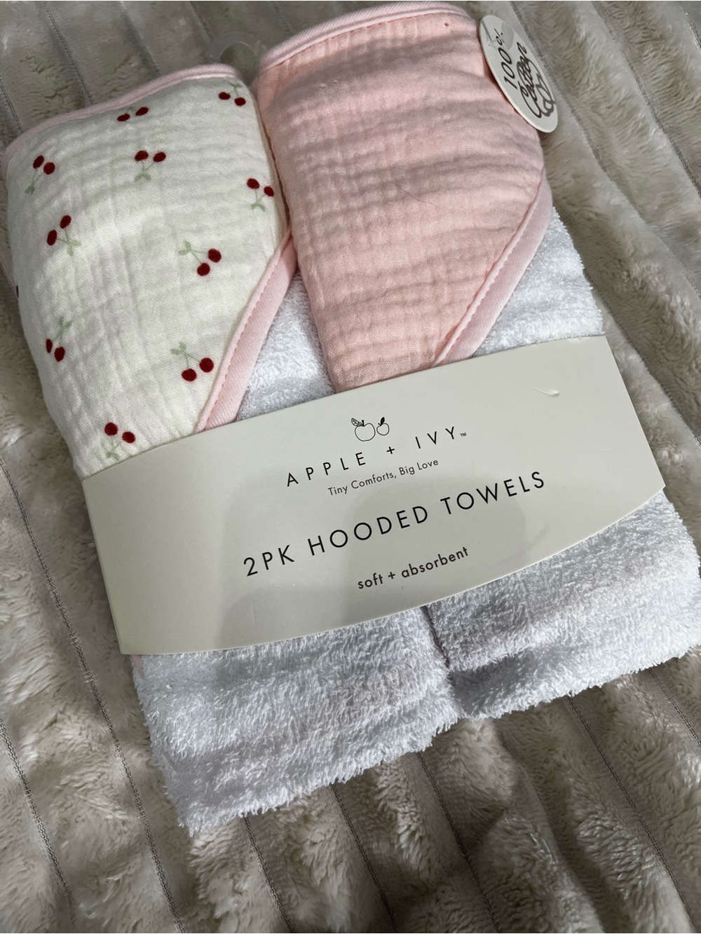 Pink Hooded Baby Towels - 2 Pack